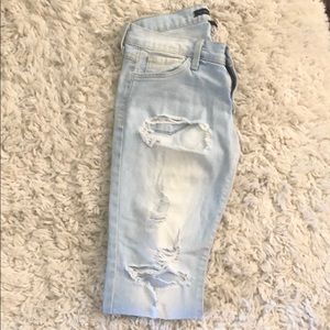Light wash distressed jeans